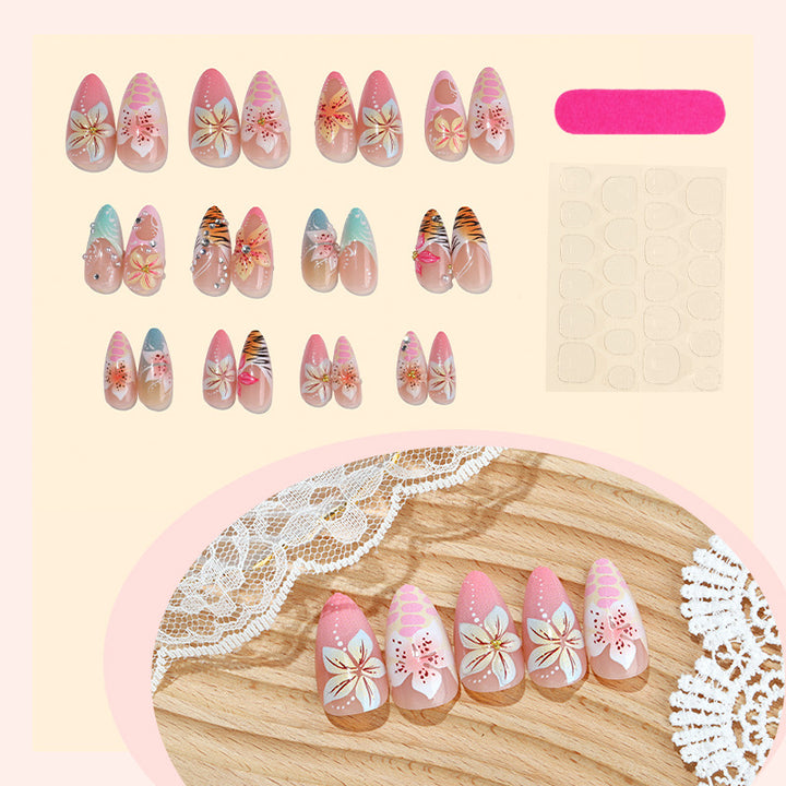 Floral-Themed Gel Press-On Nails Kalsten