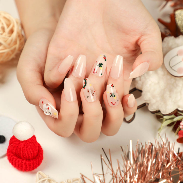 Artful Nail Extensions with Glitter and Rhinestone Embellishments Kalsten