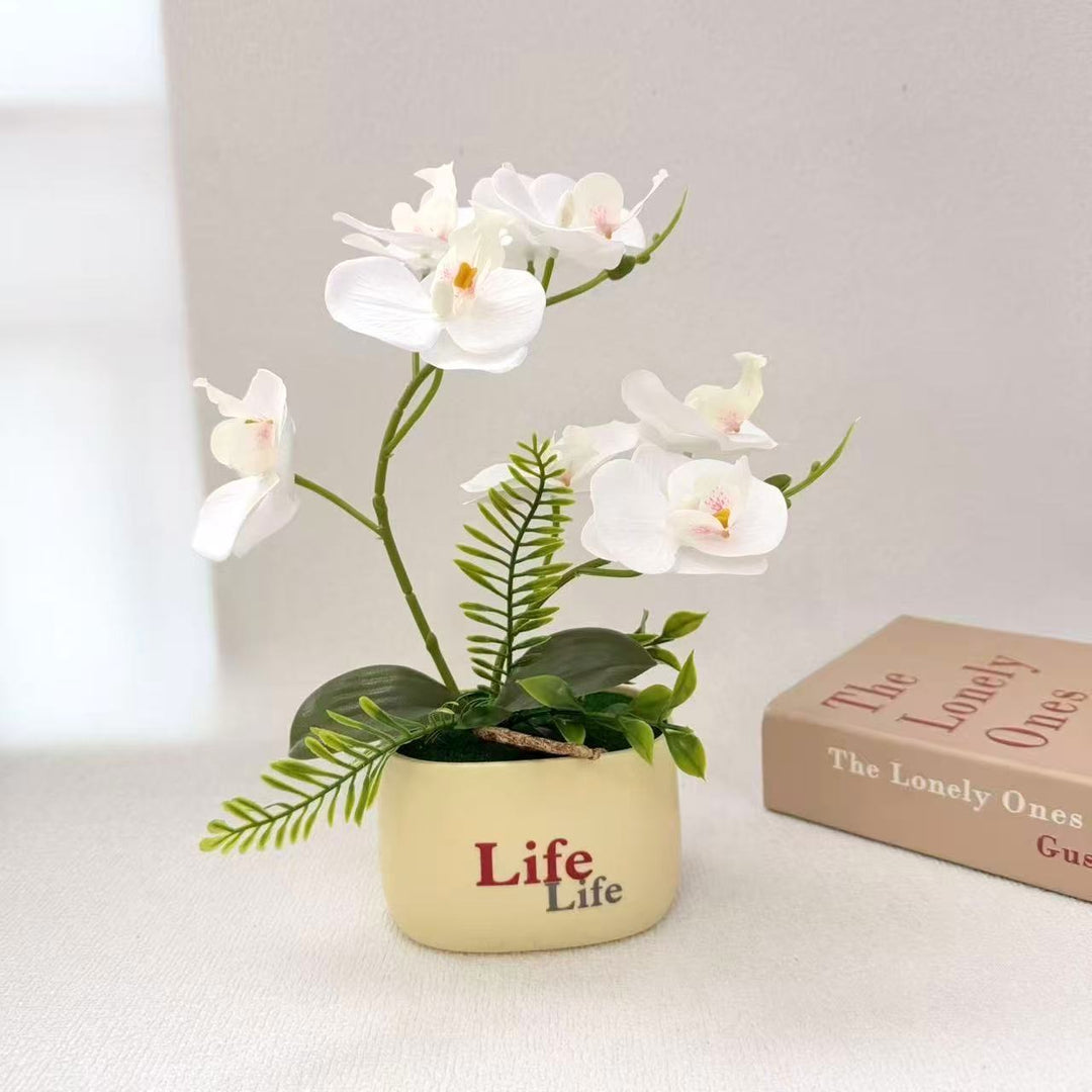 Decorative Faux Orchid Plant Arrangement