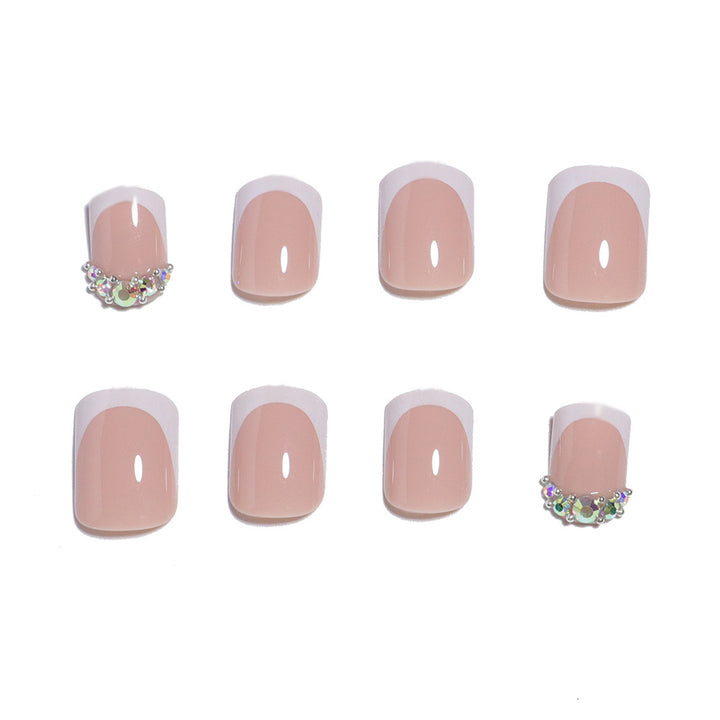 Elegant Press-On Nail Set with Rhinestone Accents Kalsten