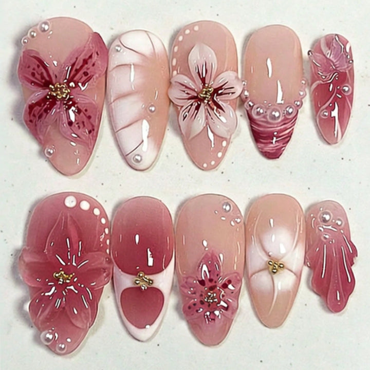 Floral Decorative Press-On Nail Art Kit Kalsten