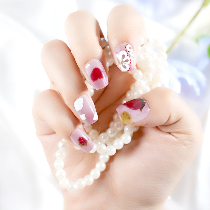 Artistic Floral-Patterned Press-On Nail Set Kalsten