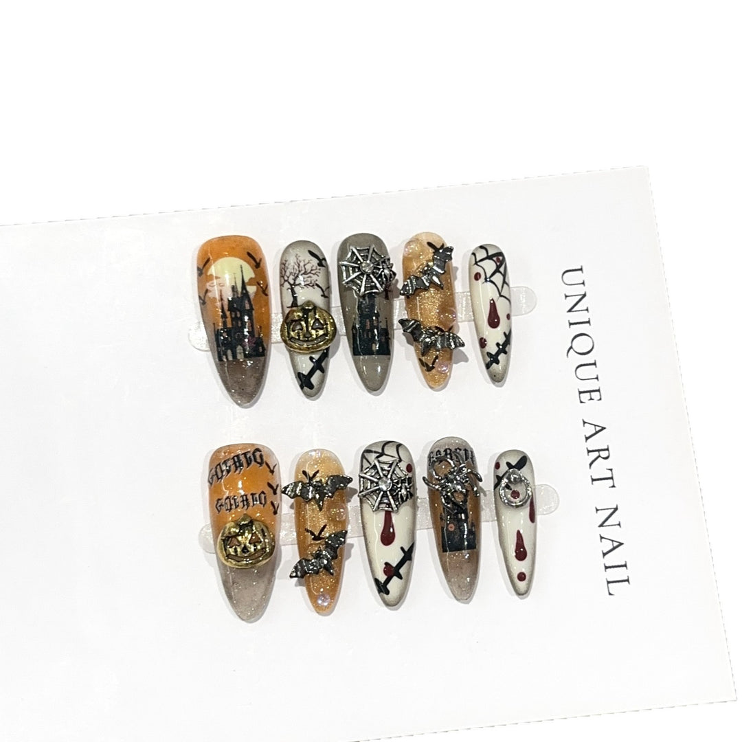 Gothic-Inspired Themed Press-On Nail Art Set