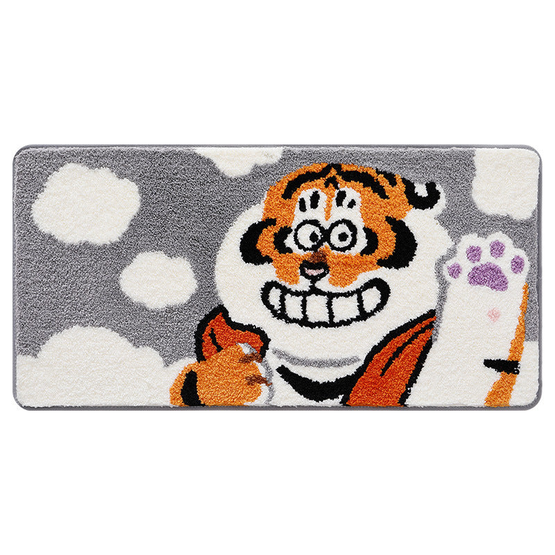Playful Cartoon Tiger Bath Mat Kalsten