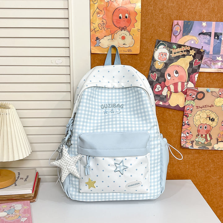 Charming Checked Pattern Backpack Kalsten