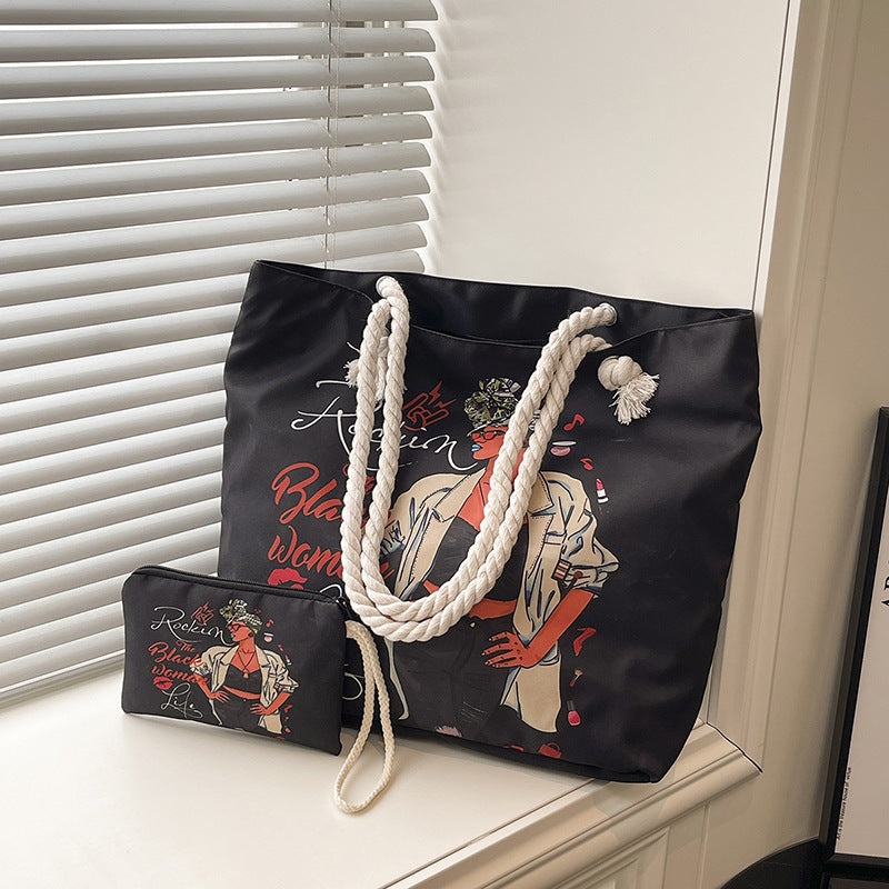 WoStylish Graphic Print Beach Tote Bag Kalsten