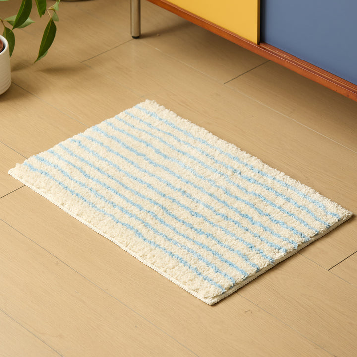 Cozy Striped Plush Bath Mat Kalsten