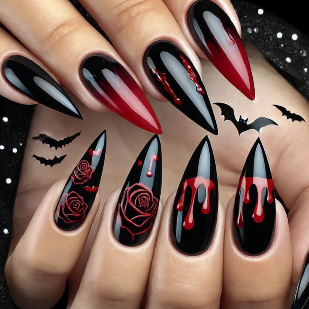 Gothic Horror Themed Nail Art Extensions Kalsten