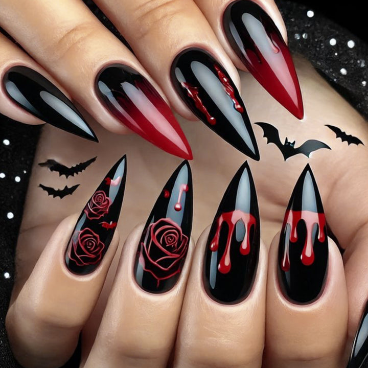 Gothic Horror Themed Nail Art Extensions Kalsten