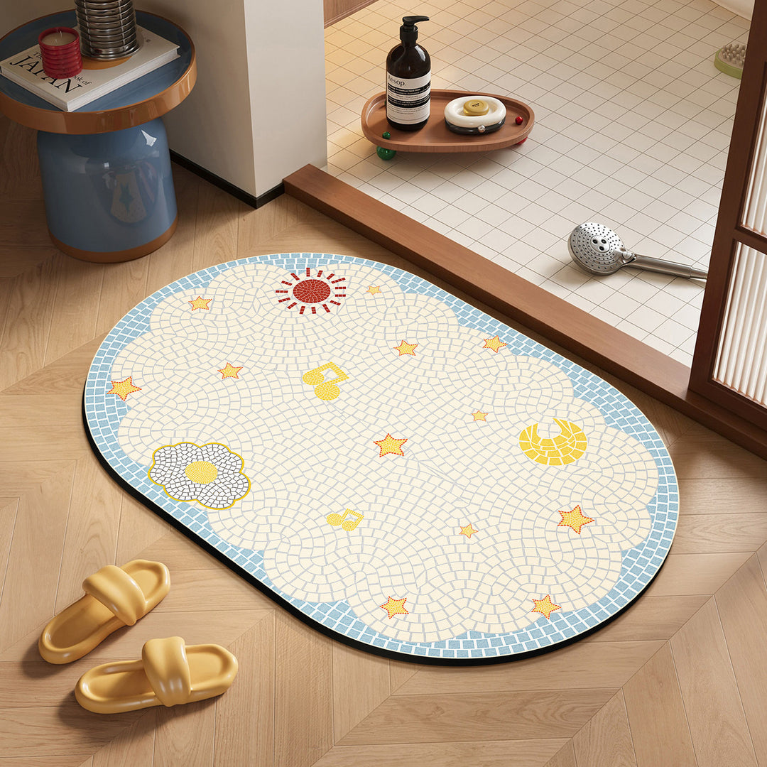Mosaic-Inspired Bath Mat