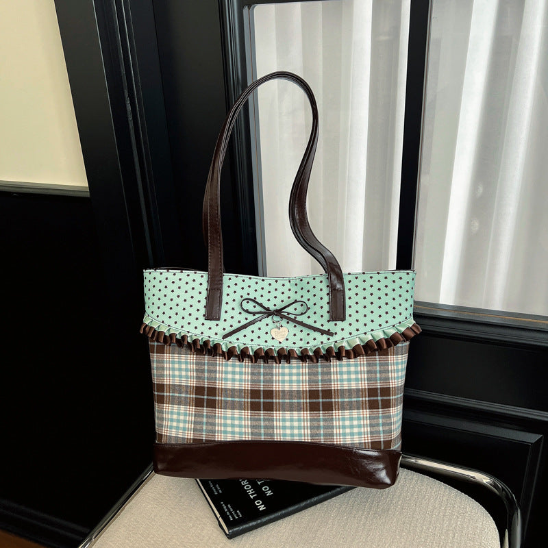 Stylish Plaid Tote Bag