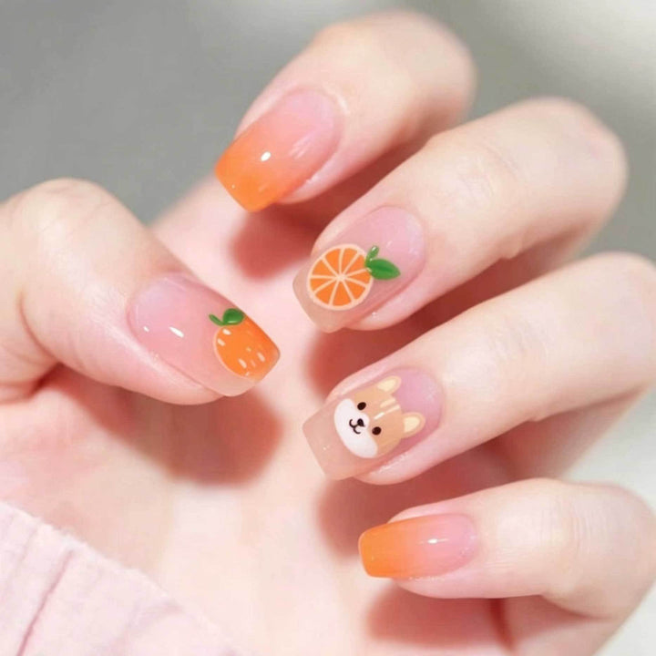 Playful Animal and Fruit Nail Art