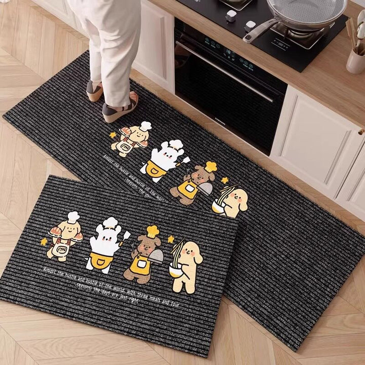 Cartoon-Themed Anti-Fatigue Kitchen Mat