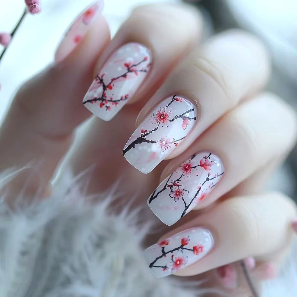 Floral Cherry Blossom Nail Art Kit