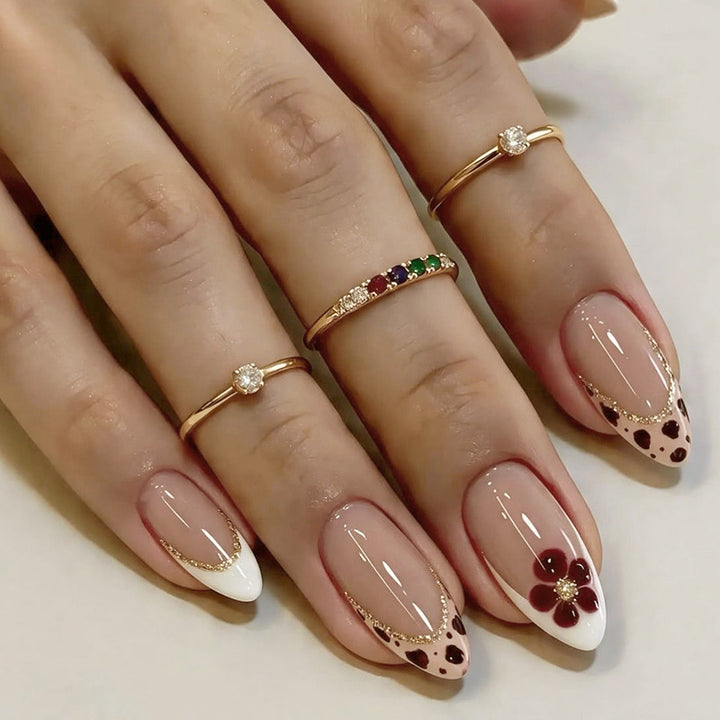 Elegant Floral Rhinestone Ring Set Kalsten