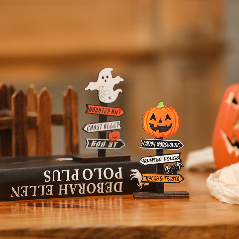 Creative Halloween Decor Sign with Pumpkin Motif Kalsten