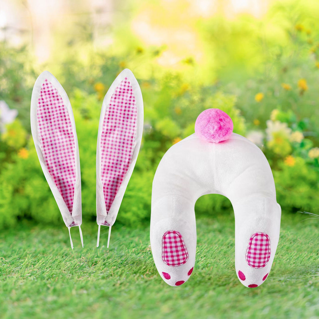Plush costume with rabbit ears