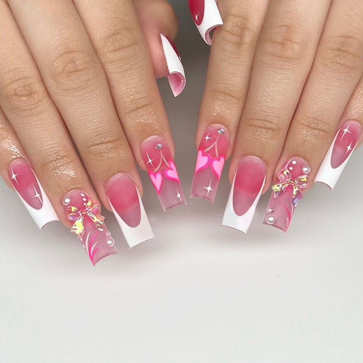 Creative 3D Heart-Design Nail Art Extensions Kalsten