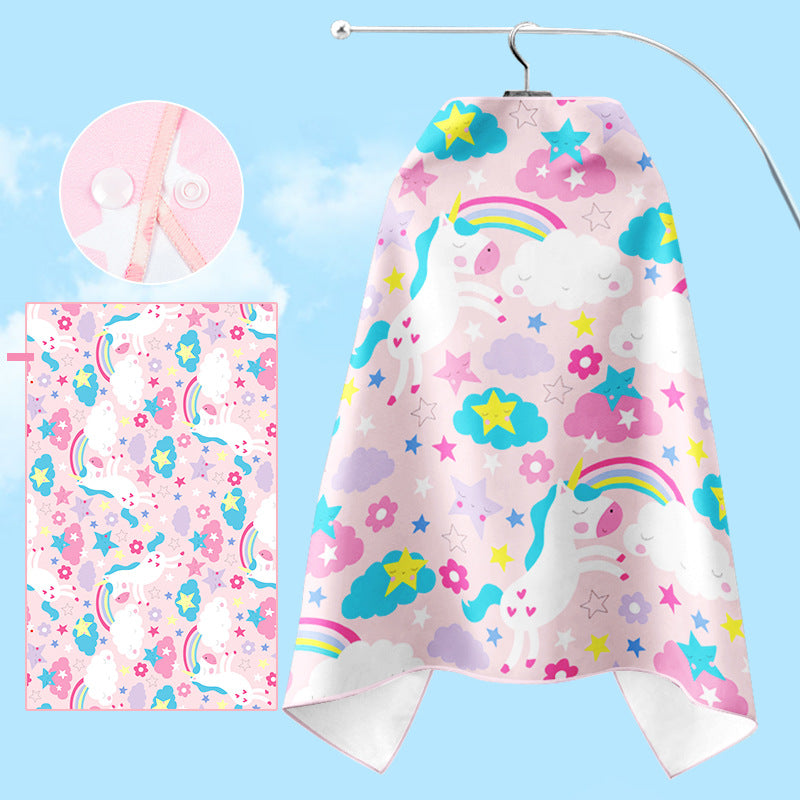 Bathrobe Kalsten with unicorn motif and practical hood