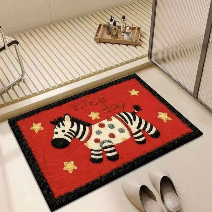 Cute Zebra-Themed Decorative Floor Mat Kalsten