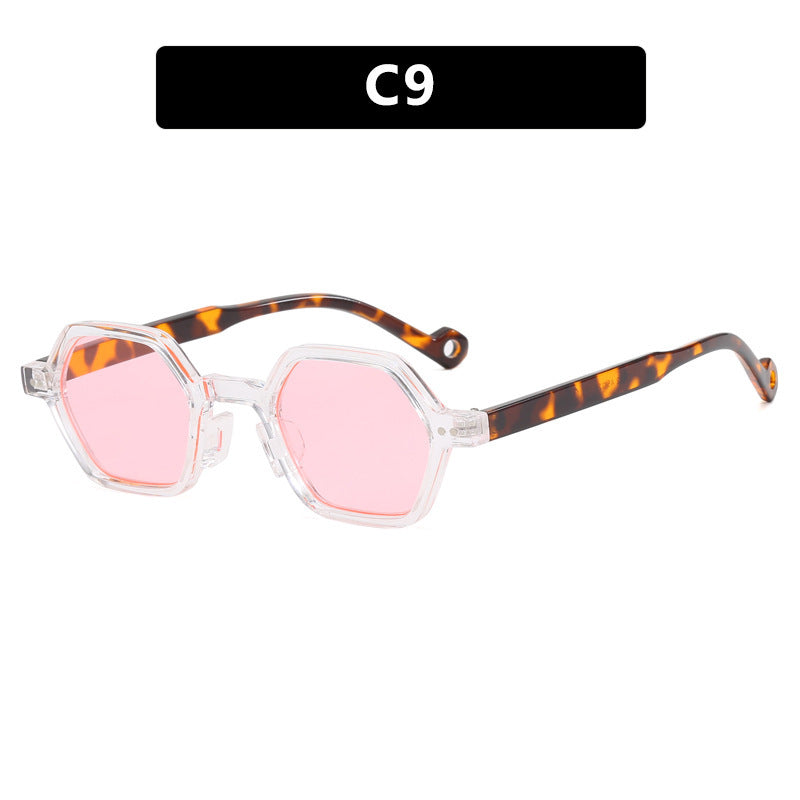 Women's hexagonal sunglasses with transparent frame Kalsten
