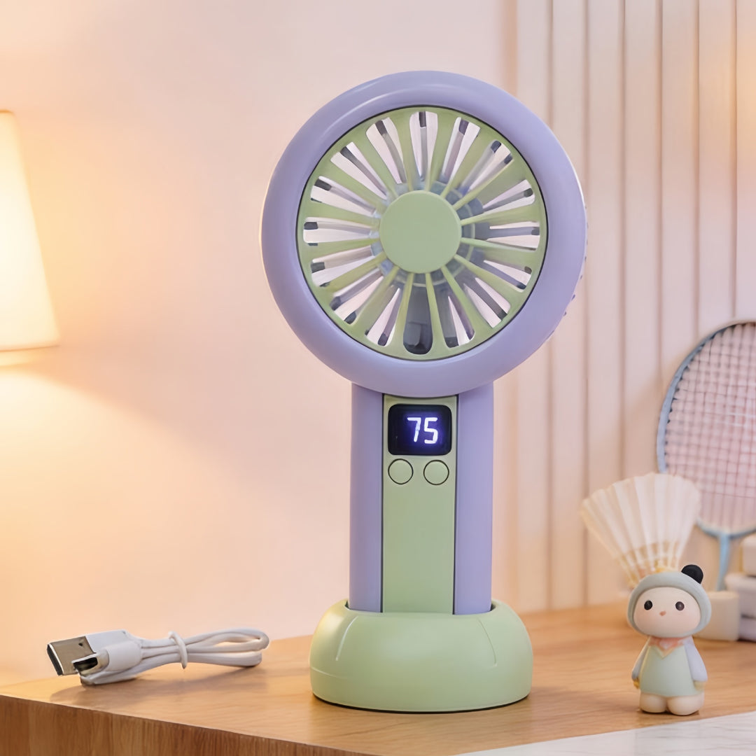 Ladies Portable Table Fan with Digital Display and Multiple Adjustable Speed Control Kalsten