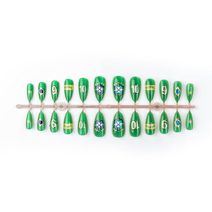 Sports-Themed Press-On Nail Art Set