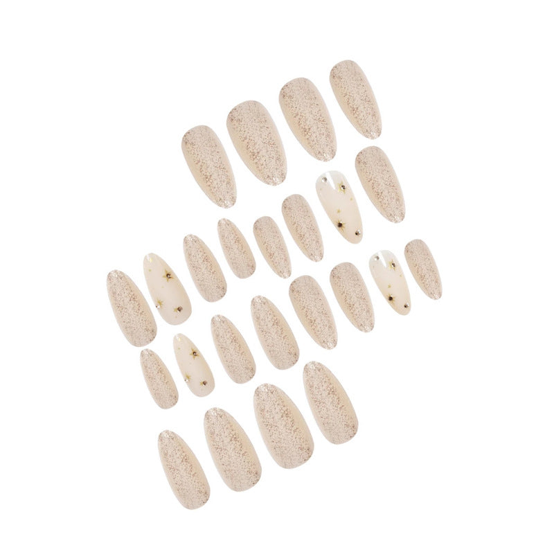 Glittering Star-Embellished Press-On Nail Art Kalsten