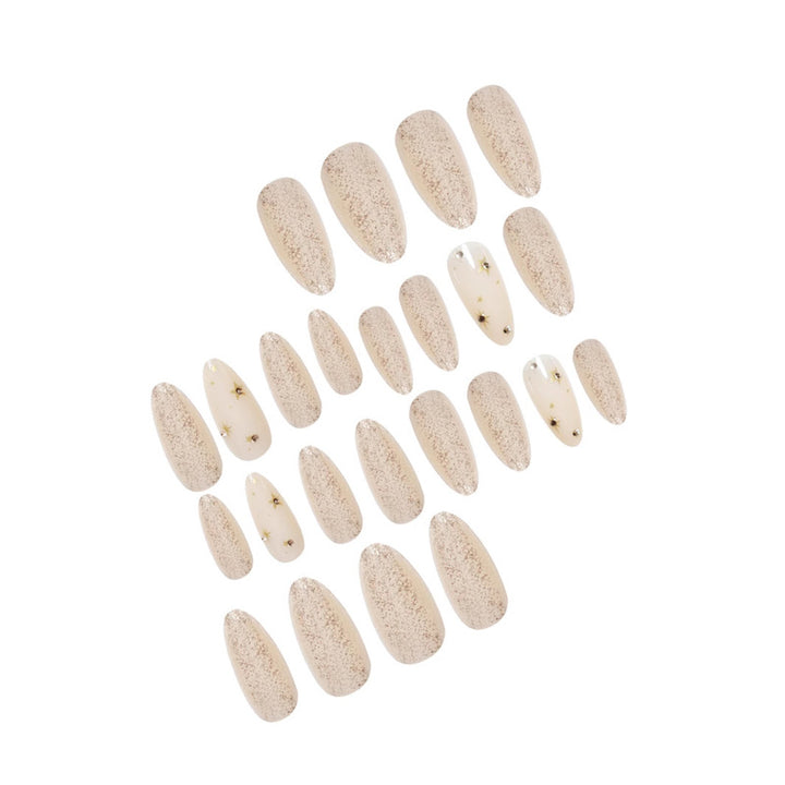 Glittering Star-Embellished Press-On Nail Art Kalsten