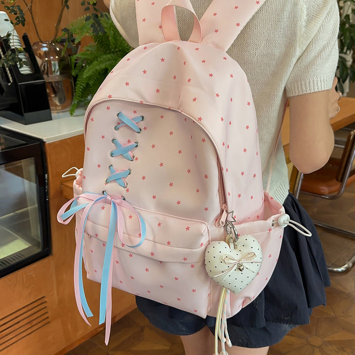 Star Print Decorative School Backpack Kalsten