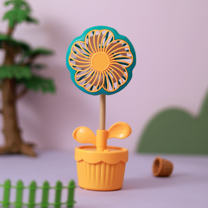 Ladies Decorative Mini Fan with Flower Design Kalsten