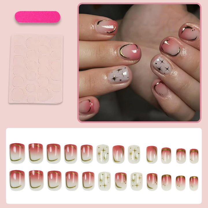 Artificial nail set with elegant rose accents Kalsten
