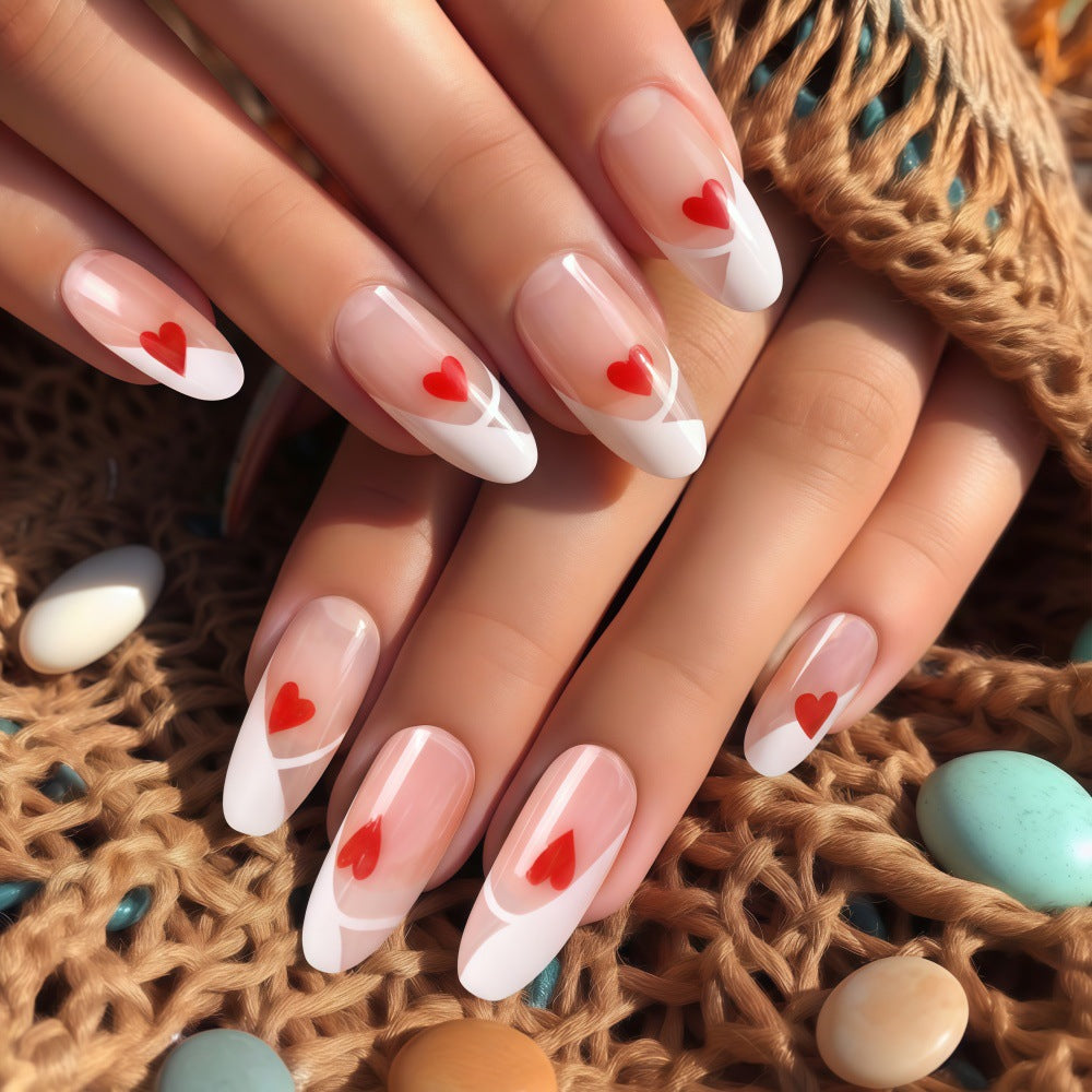 Artificial nails with romantic heart design Kalsten