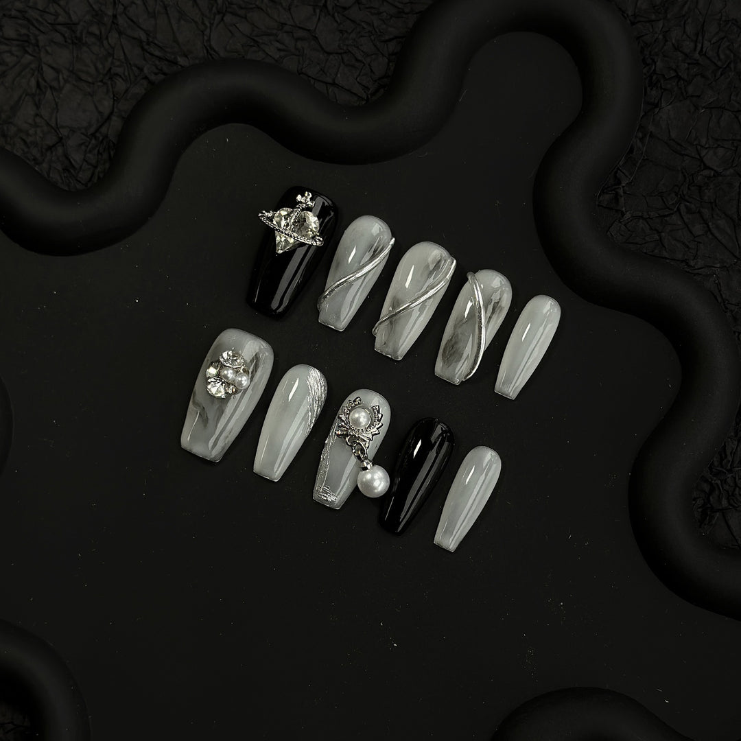 Artistic Satin Press-On Nail Set