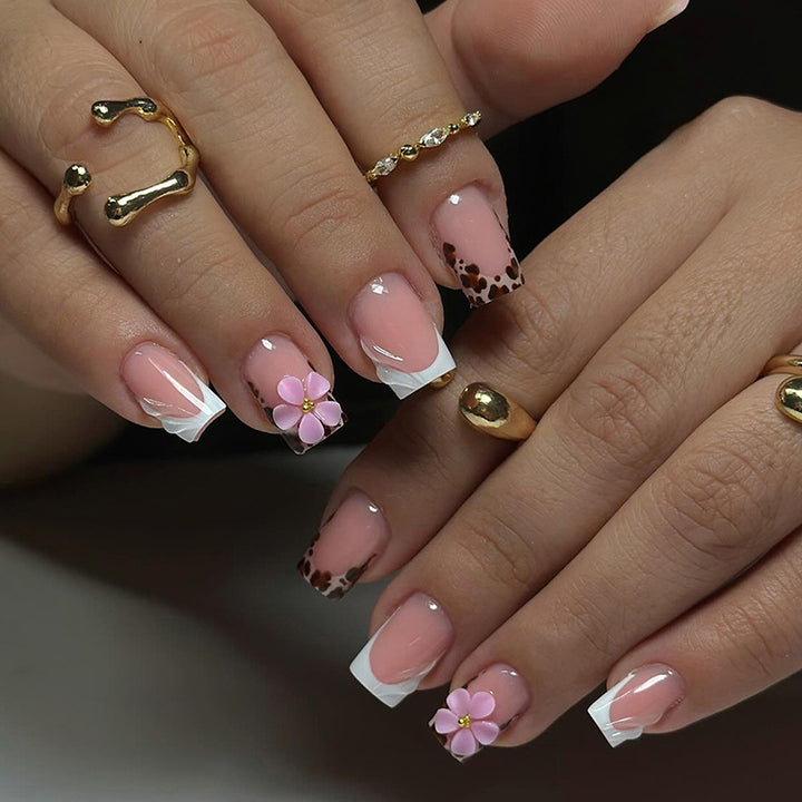 Creative Nail Art Set with Flower and Leopard Pattern Kalsten