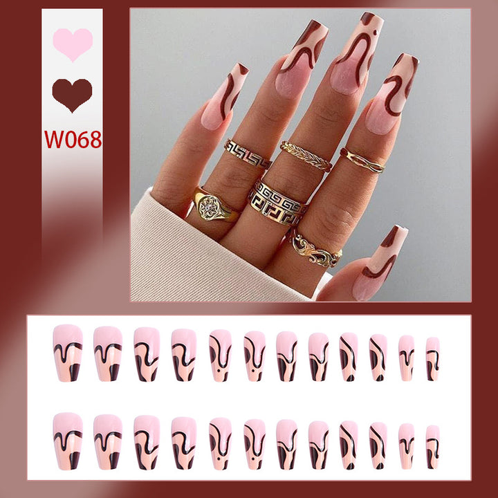 Artificial nails with creative wave pattern Kalsten