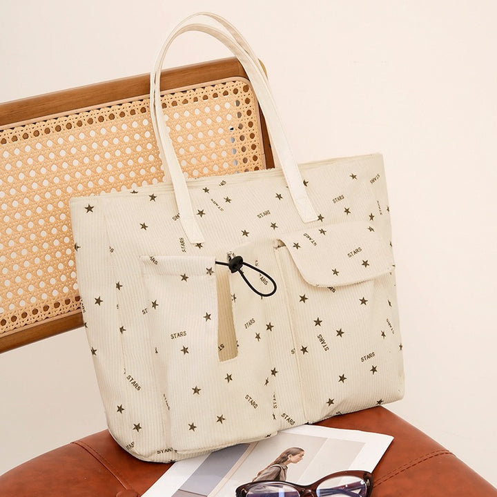 Stylish Star Patterned Cotton Tote Bag Kalsten