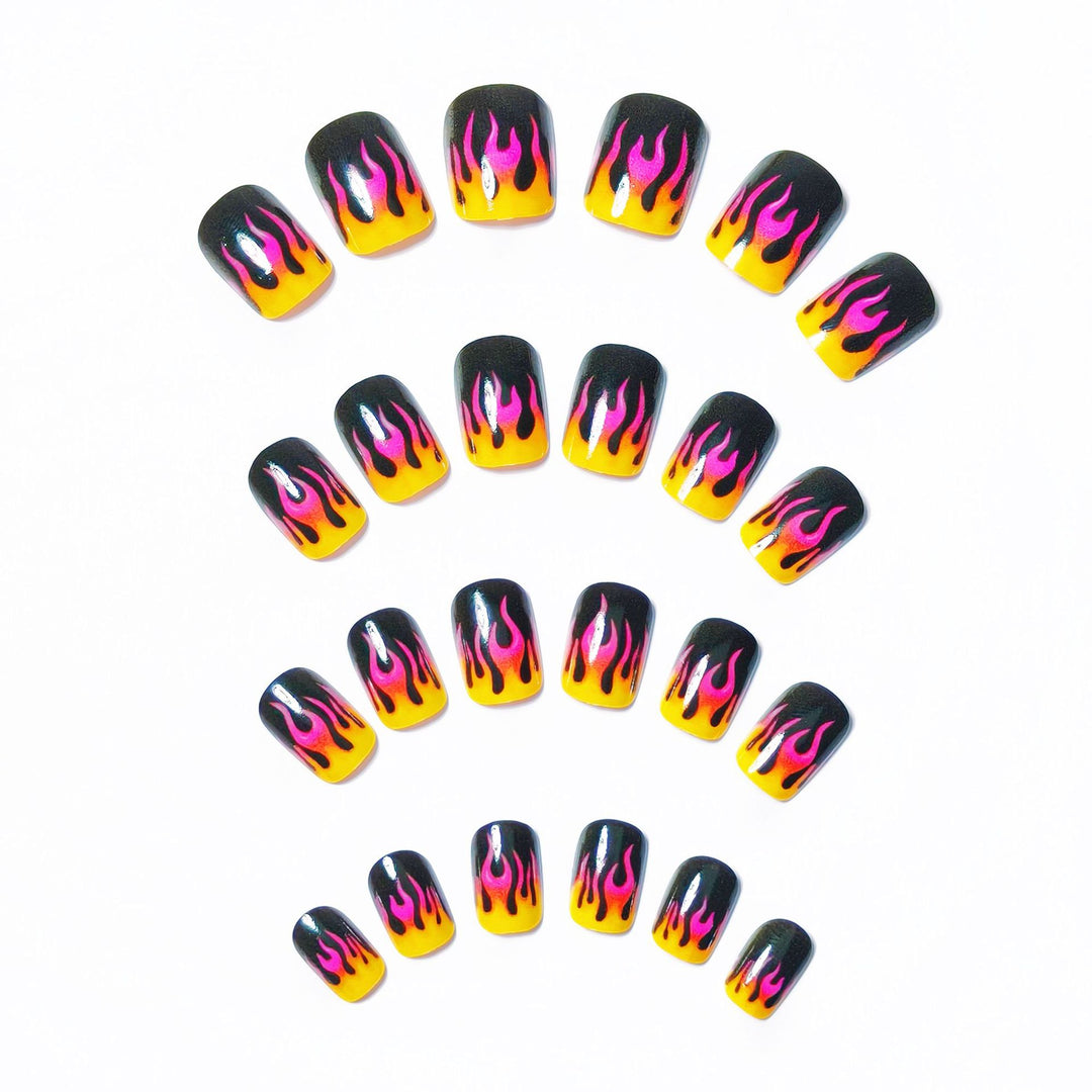 Creative Art Nails with Flame Design Kalsten
