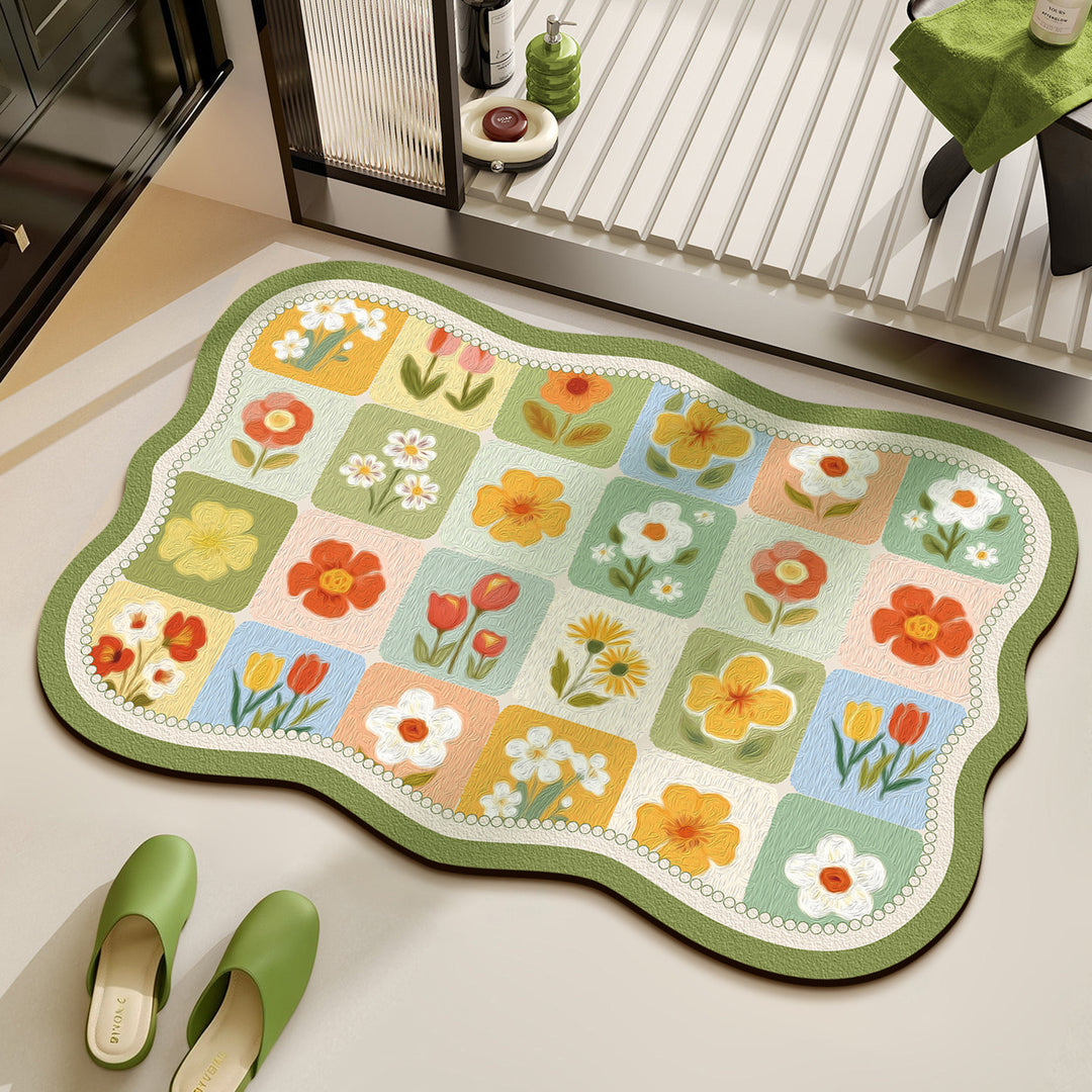 Floral Patchwork Bath Mat Kalsten