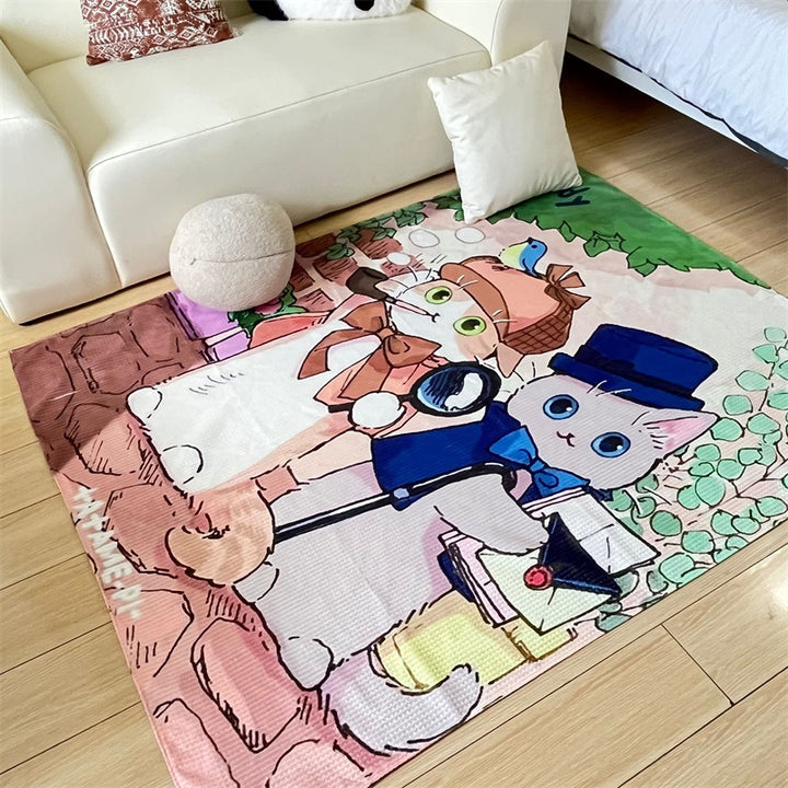 Artistic Cartoon-Themed Throw Blanket