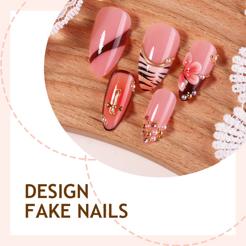 Creative nail art set with floral and glamorous accents Kalsten