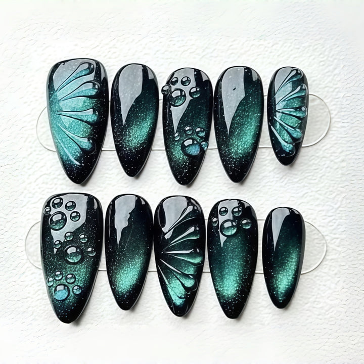 Artificial nails with shimmering wave design Kalsten