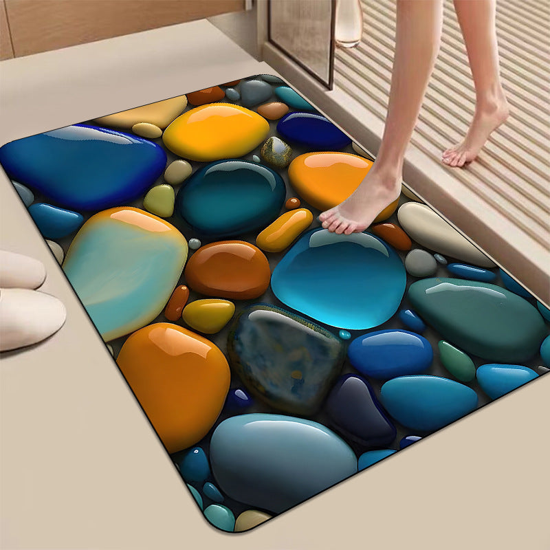 Decorative Stone Pattern Bath Mat Kalsten