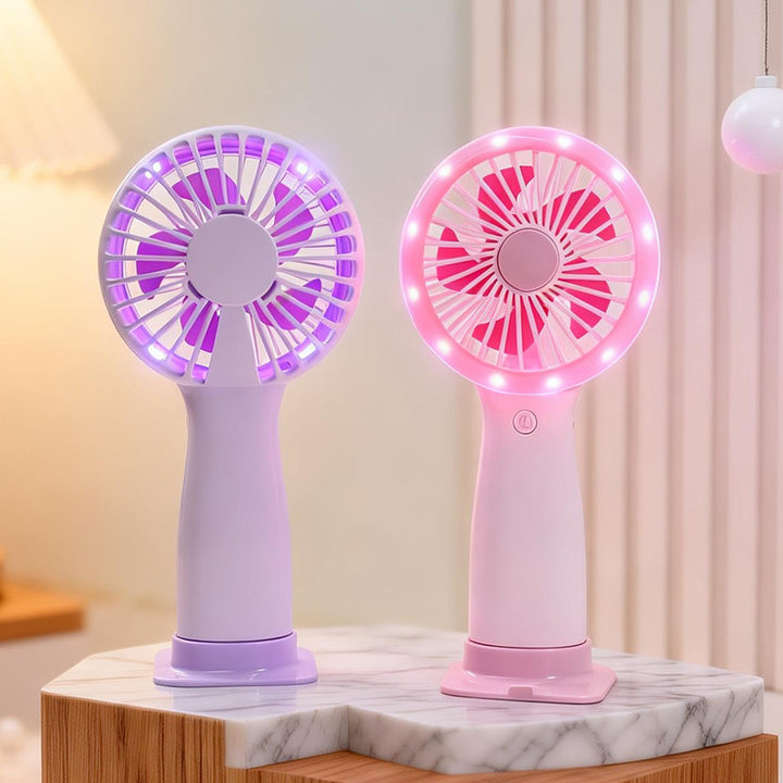 Women Portable Hand Fan with LED Light and USB Connection Kalsten
