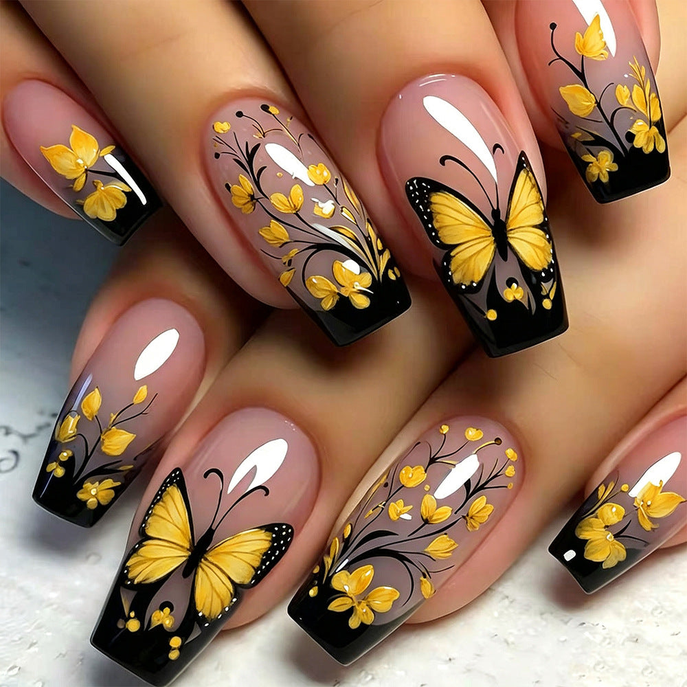 Butterfly Floral Nail Art Design Kalsten