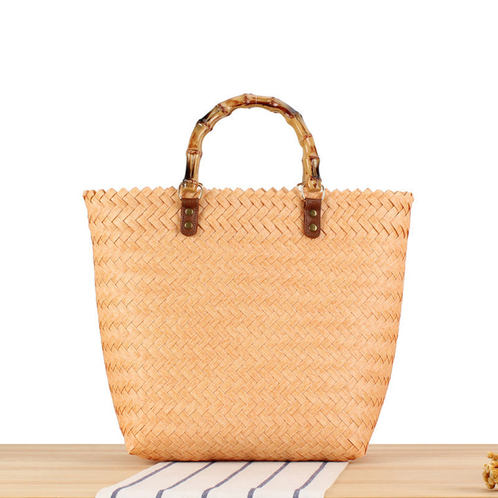 Stylish shopping bag made of braided natural material Kalsten