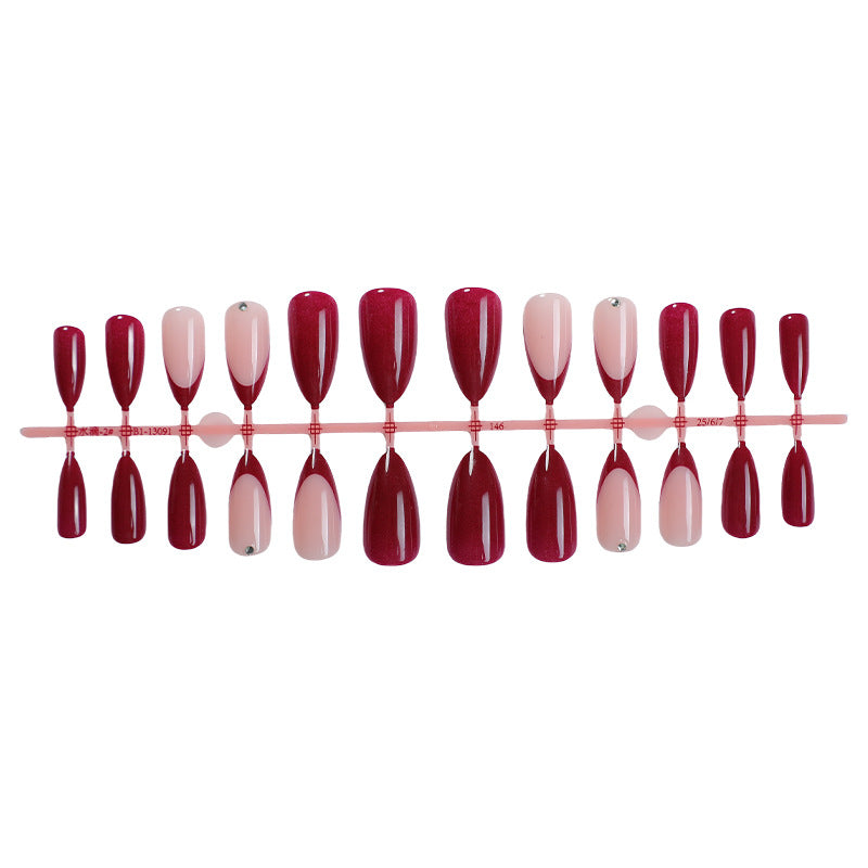 Premium Nail Art Press-On Set with Classic French Tip and Glitter Accents Kalsten