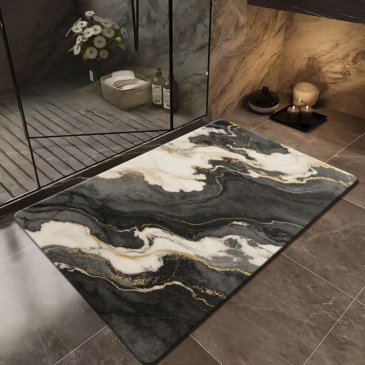 Elegant Marble Design Bath Mat