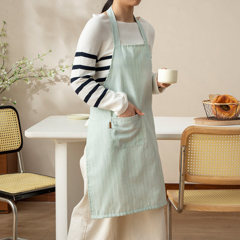 Cotton-linen cooking apron with pocket and adjustable neck strap Kalsten