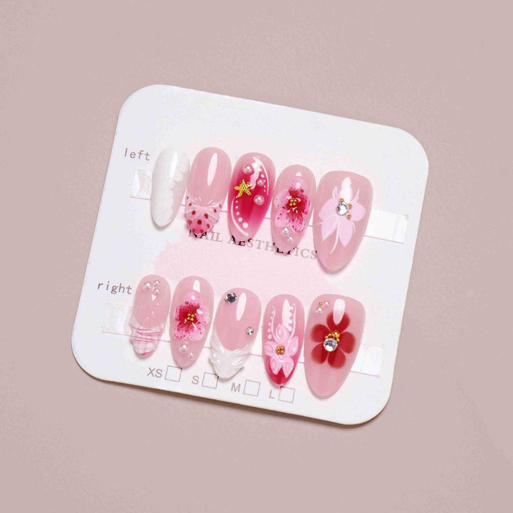 Elegant Floral Design Press-On Nail Set Kalsten